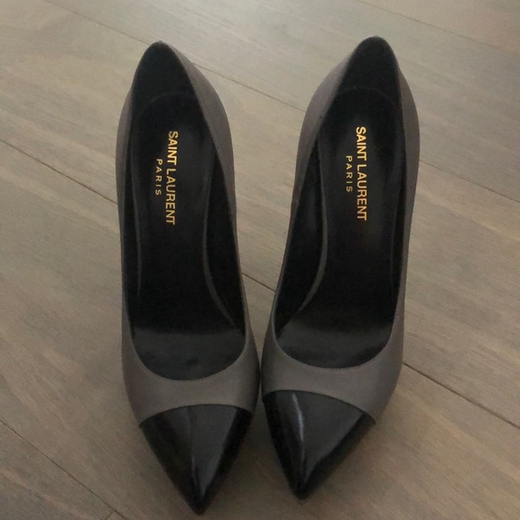 SAINT LAURENT Janice Nappa Leather Grey/Black - Picture 3 of 7